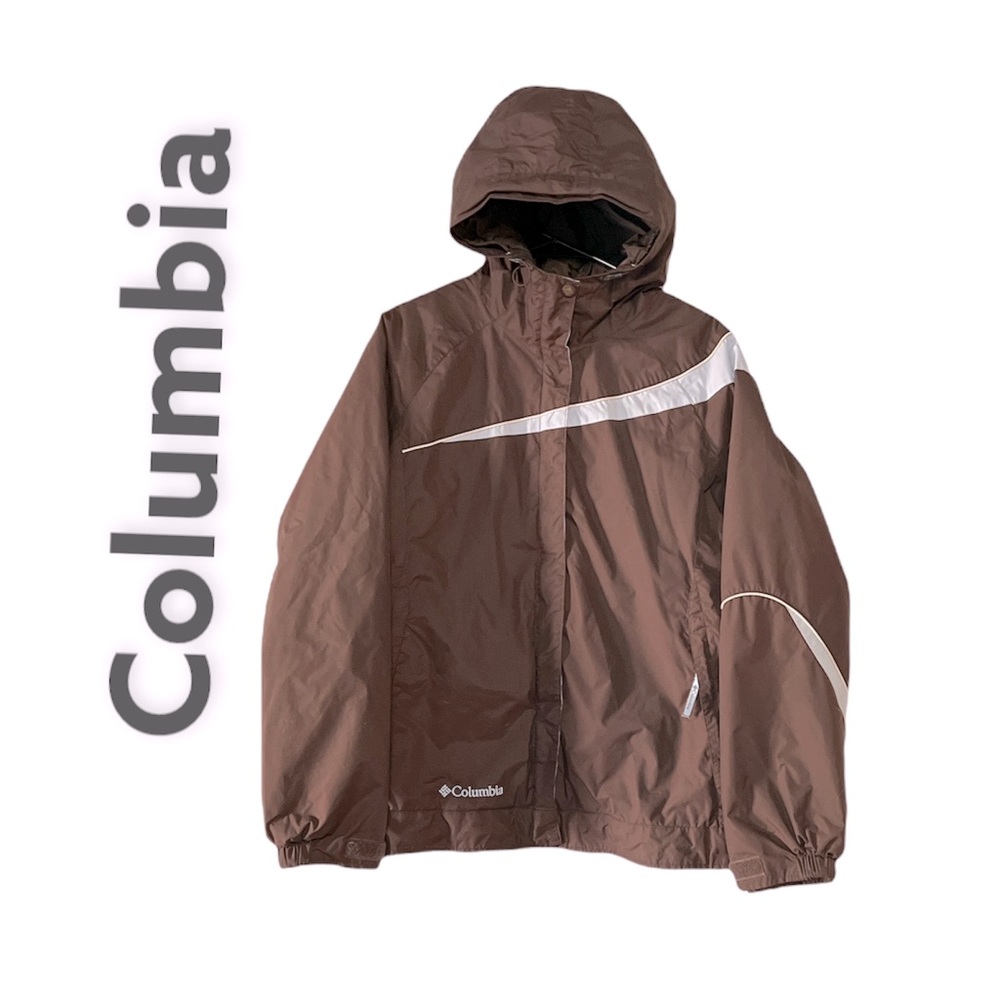 Columbia Womens Brown and light blue Swirl Coat Winter Jacket Size L